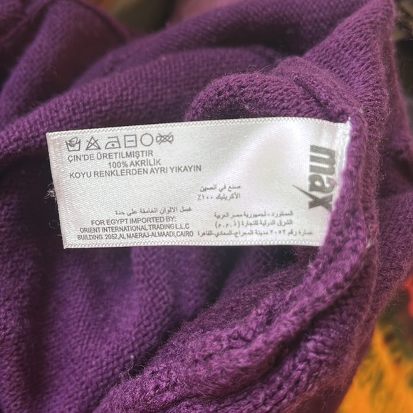 MAX Turtleneck long sweater dress girls 14 purple knitted, purple - Picture 5 of 6